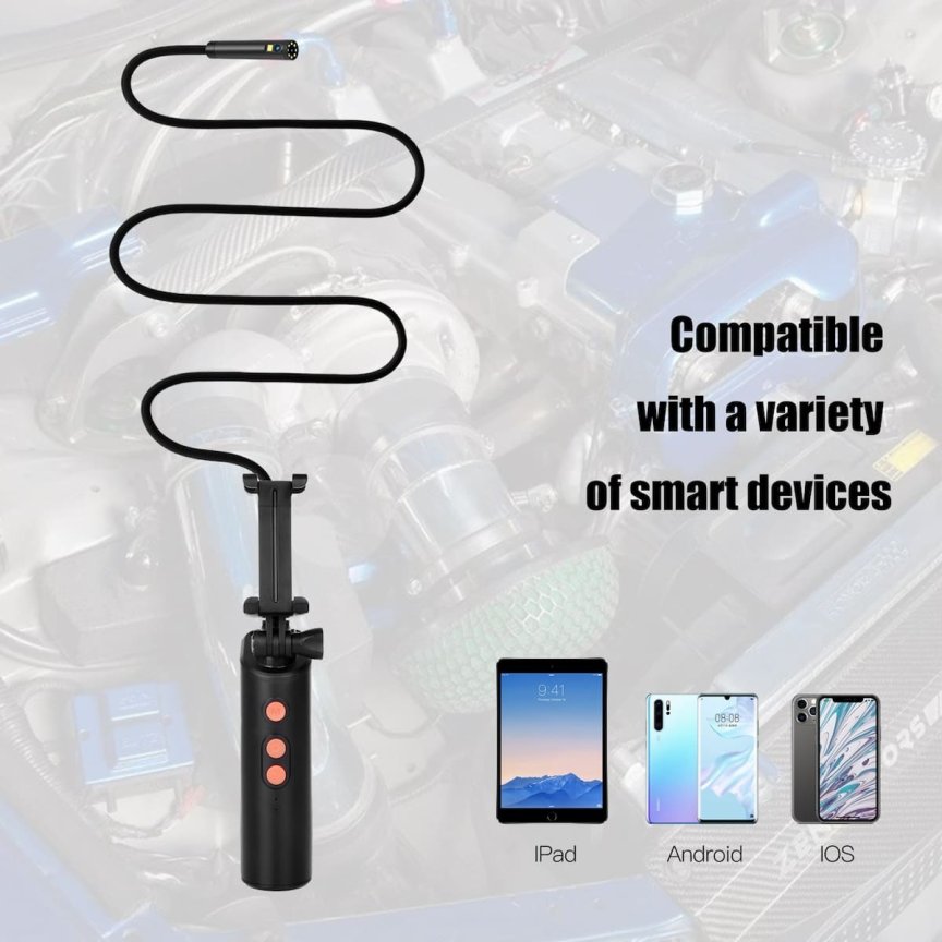 Endoskopická kamera s podstavcom na mobil  FULL HD s Wifi duálna 8mm - 5m kábel