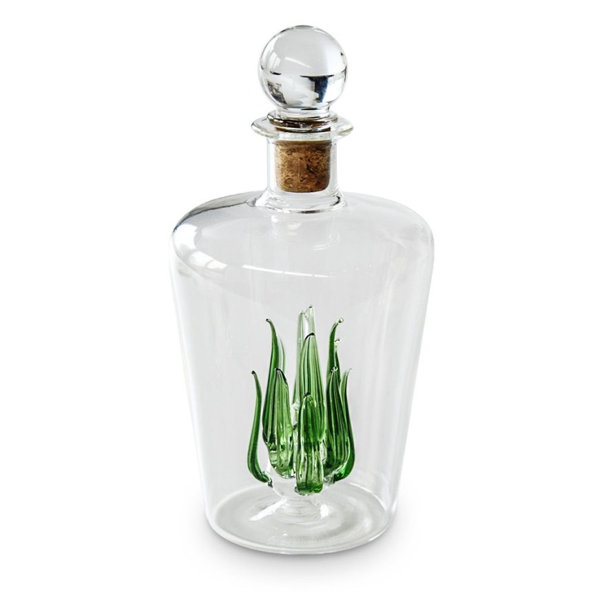 Souprava na tequilu – karafa 840 ml + 4 sklenice + dřevěný tác ruční výroba