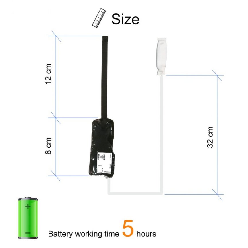 Špionážní SET - Mini pinhole kamera Full HD WiFi/P2P - zaostření textu + spy sluchátko do ucha