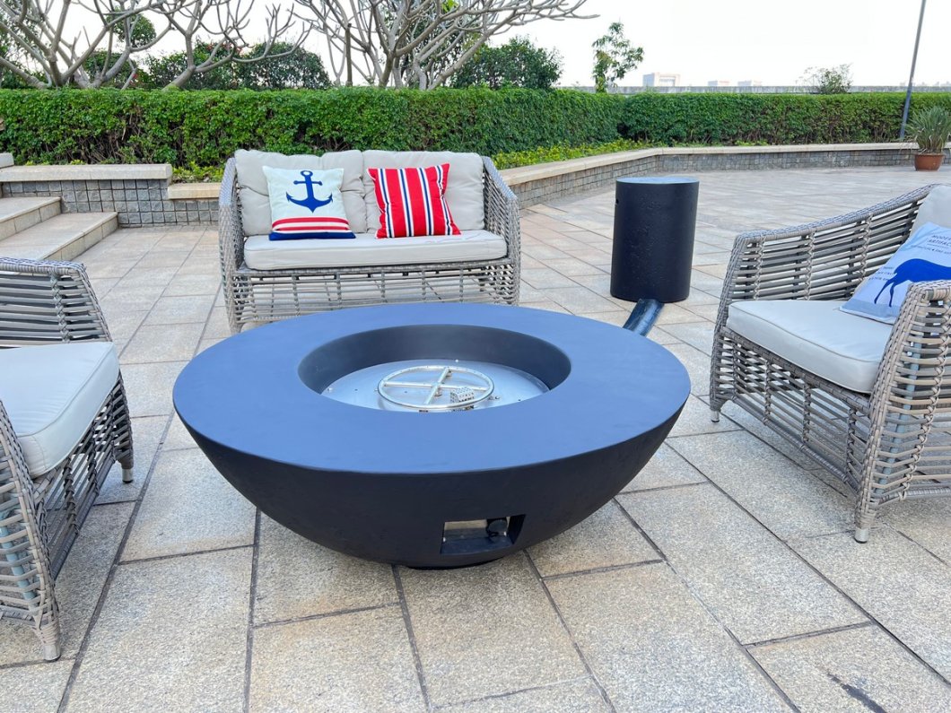 Okrúhle exteriérové ohniská - plynové ohnisko do exteriéru - LASTRIX 106x40 cm