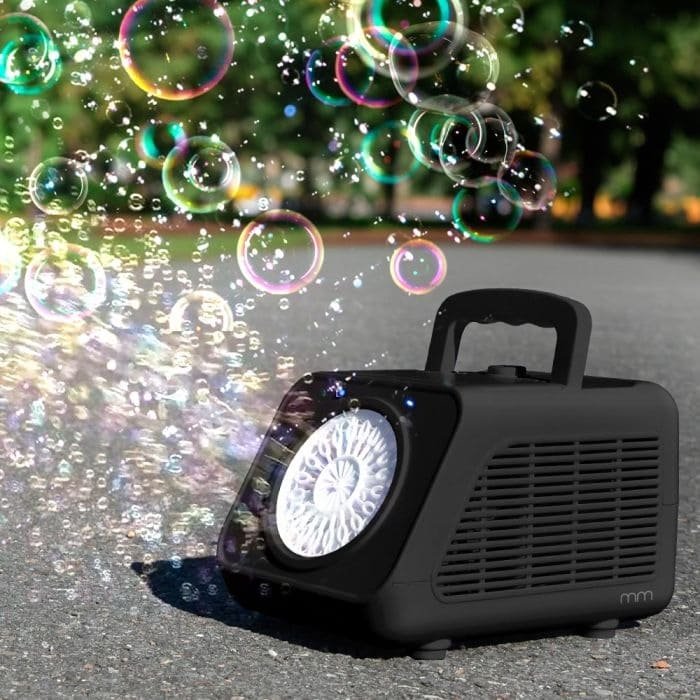 Stroj na bubliny – prenosný bublifuk 200 ml + 2 LED