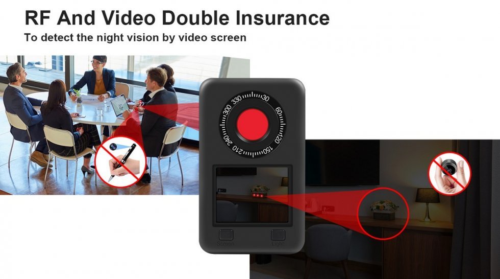 Rilevatore telecamera nascosta - Spy finder Mini con LED IR 940nm + display da 2,2".