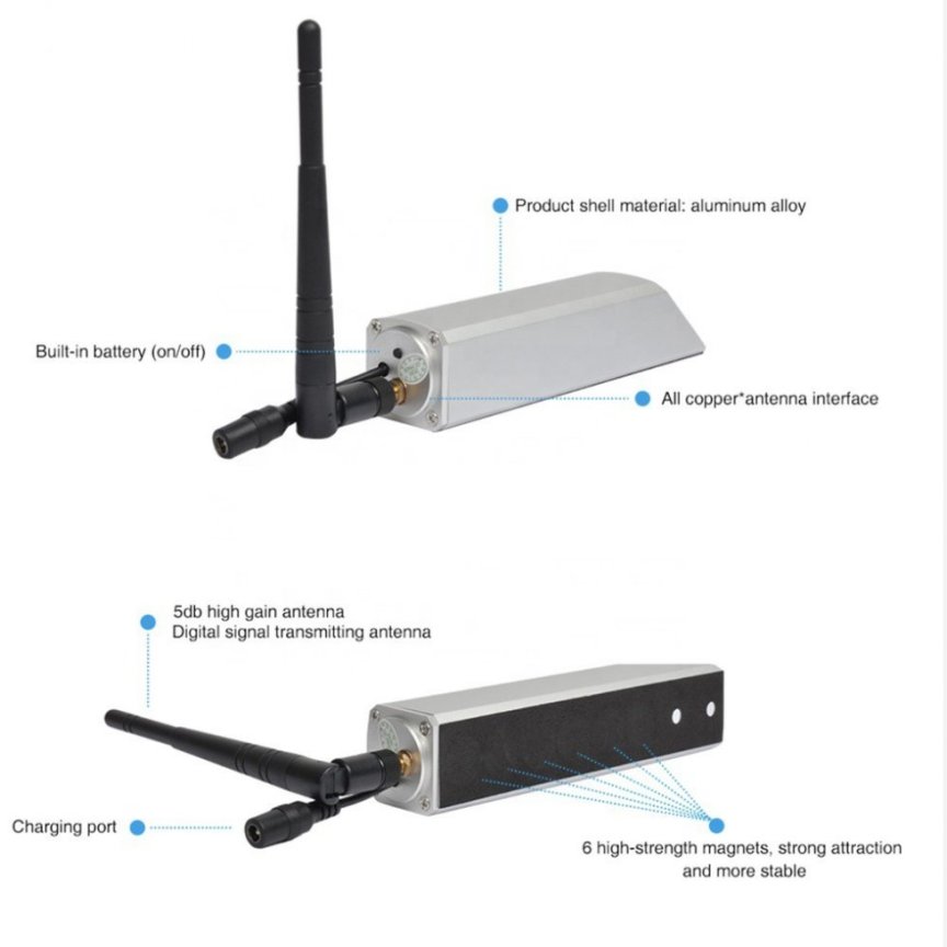 SET telecamera WiFi per carrello elevatore per batteria 9000 mAh - Telecamera HD 720P con monitor IP69 + 7"