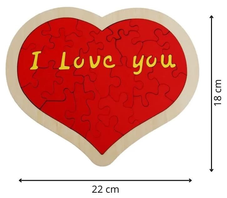 Puzzle srdce skládačka dřevěná 3D – valentýnské puzzle s motivem srdce 24 dílů