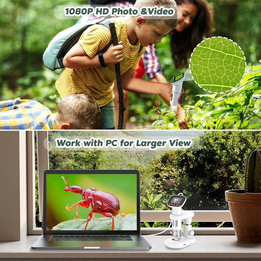 Detský mikroskop - všestranný mikroskop s Wifi s 50-1000x priblíženie s LED