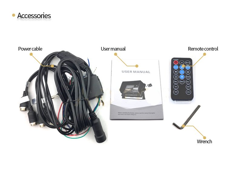 Cúvací LCD monitor DVR 7” s možnosťou pripojenia a nahrávania záznamu zo 4 cúvacích kamier