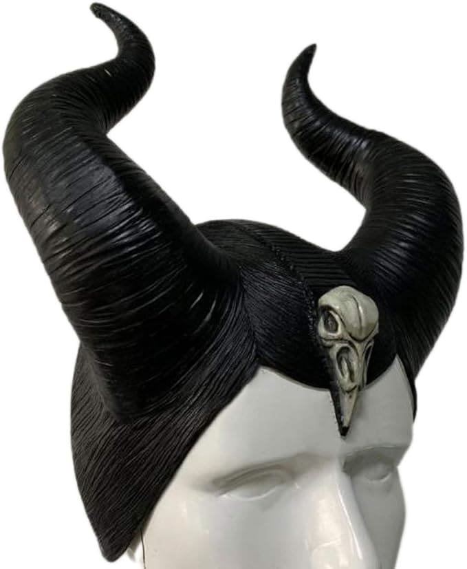 Maska na tvár Maleficent Zloriana – rozprávková maska s rohmi na Halloween
