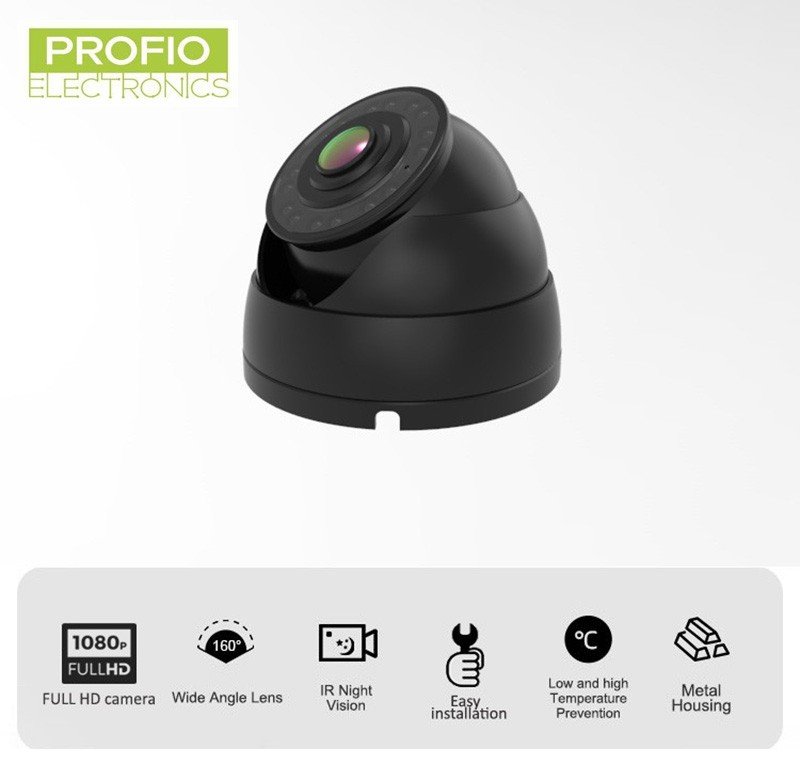 DOME kamera Full HD s uhlom záberu 160° fisheye + 16 IR LED nočné videnie + technológia WDR + podpora audia