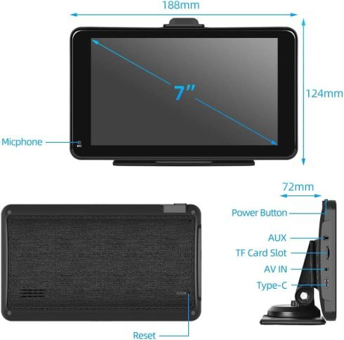 Mirror link monitor 7" - suport pentru partajarea imaginilor de pe telefonul mobil + Wifi + Bluetooth + cameră