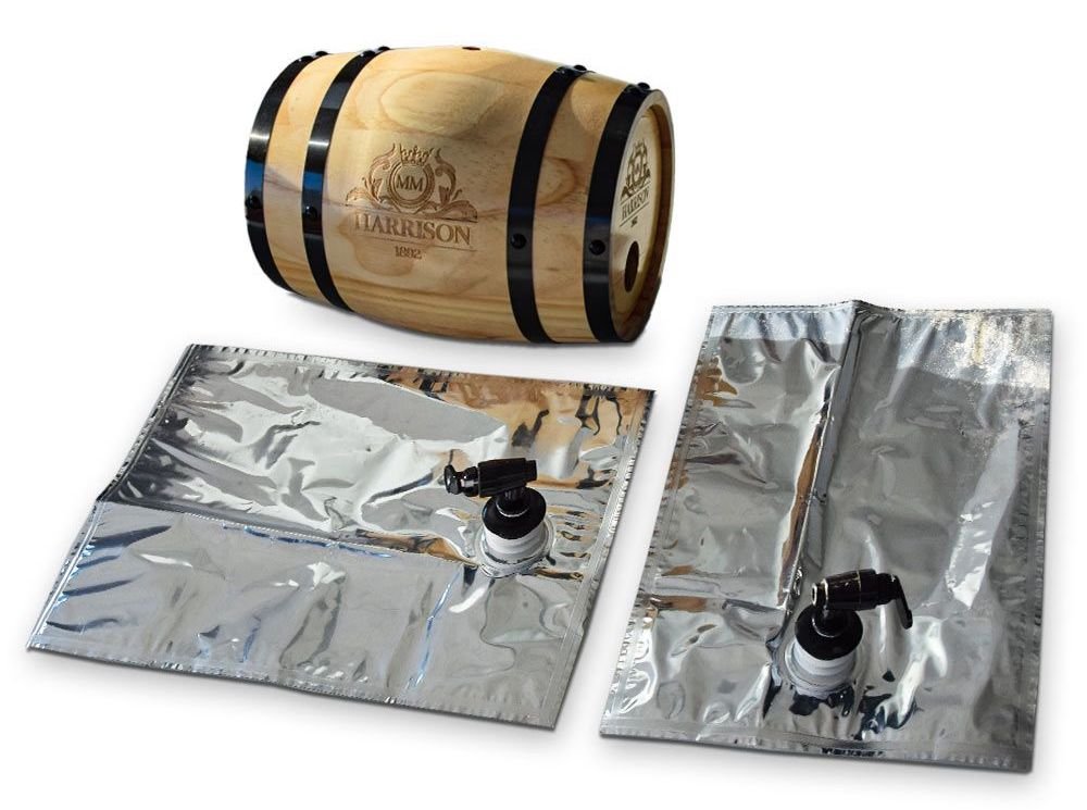 Dřevěný mini sud na víno – 3L soudek na víno, pivo a destiláty HARRISON