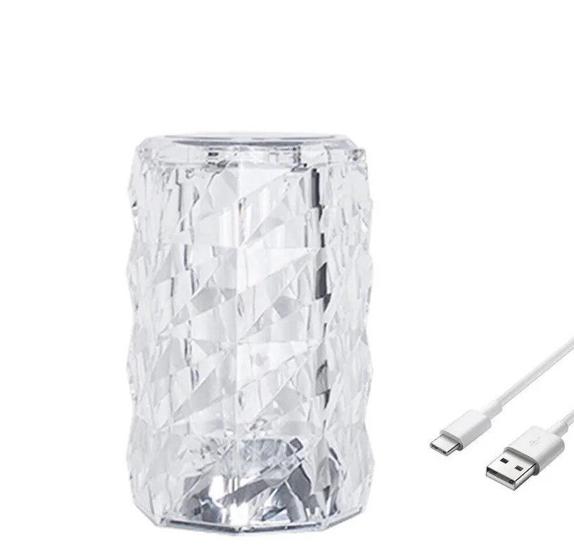 Dotyková krištáľová LED lampa 12,5 cm - prepínanie 16 farieb + diaľkové ovládanie