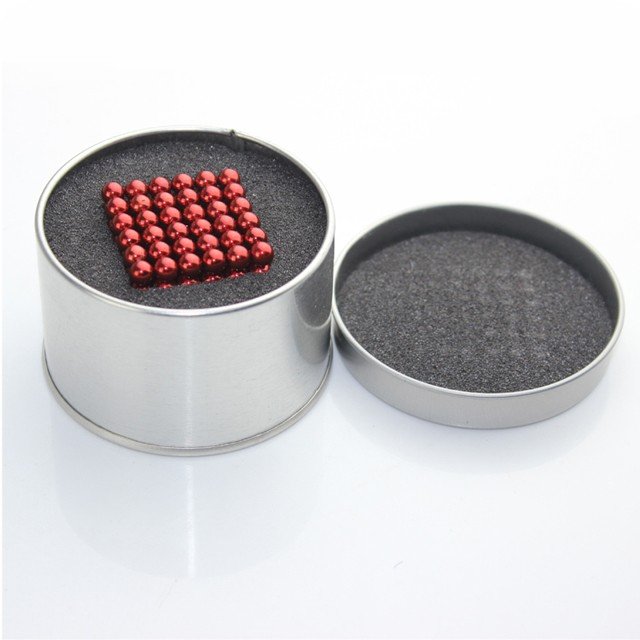 Guličky magnetické detské červené - guličky pre deti z magnetu 216 ks - 5 mm