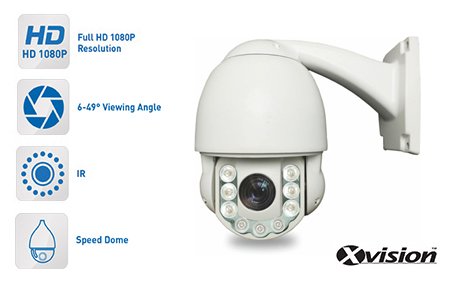 Cámara PTZ AHD FULL HD 300° para 1seg + zoom 10x