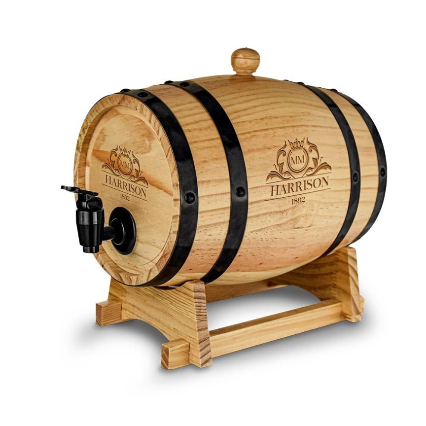 Dřevěný mini sud na víno – 3L soudek na víno, pivo a destiláty HARRISON
