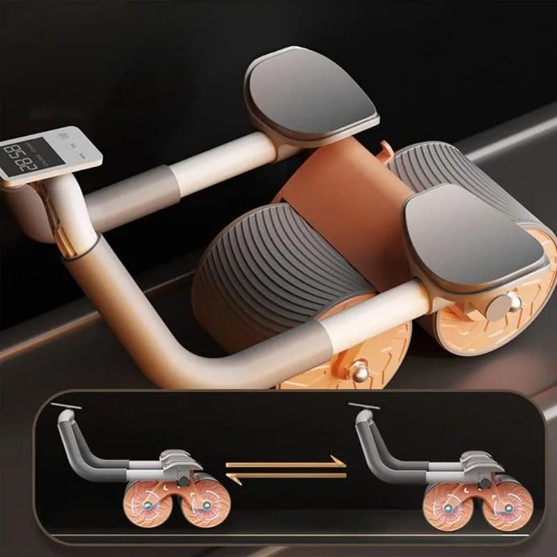 Posilňovací roller – automatický 2v1 valec na brušné svaly s časovačom