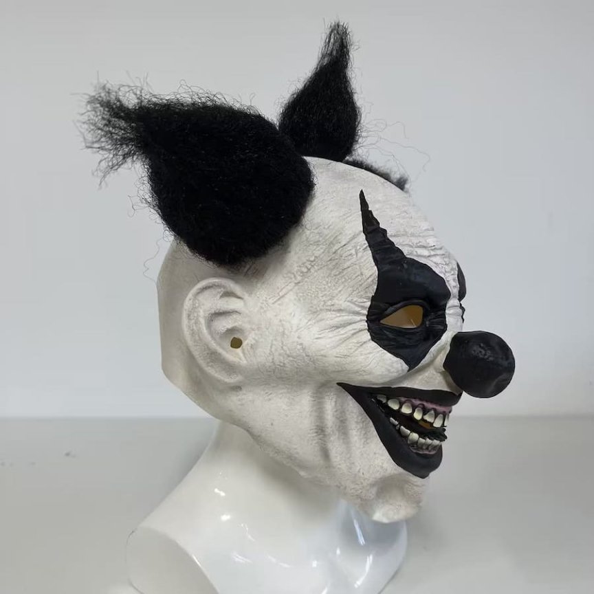 Maska na obličej hrůzostrašný klaun – hororová maska na Halloween a karneval