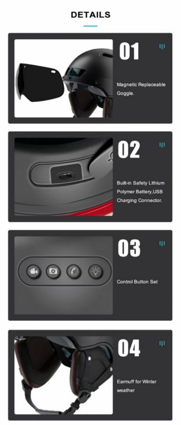 Каска с камера за велосипед/мотор/тротинетка с Bluetooth (Handsfree) с мигачи