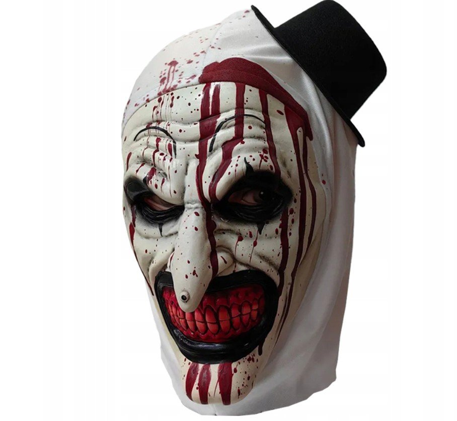 Maska na obličej klaun Terrifier – cosplay hororová maska z latexu pro děti i dospělé