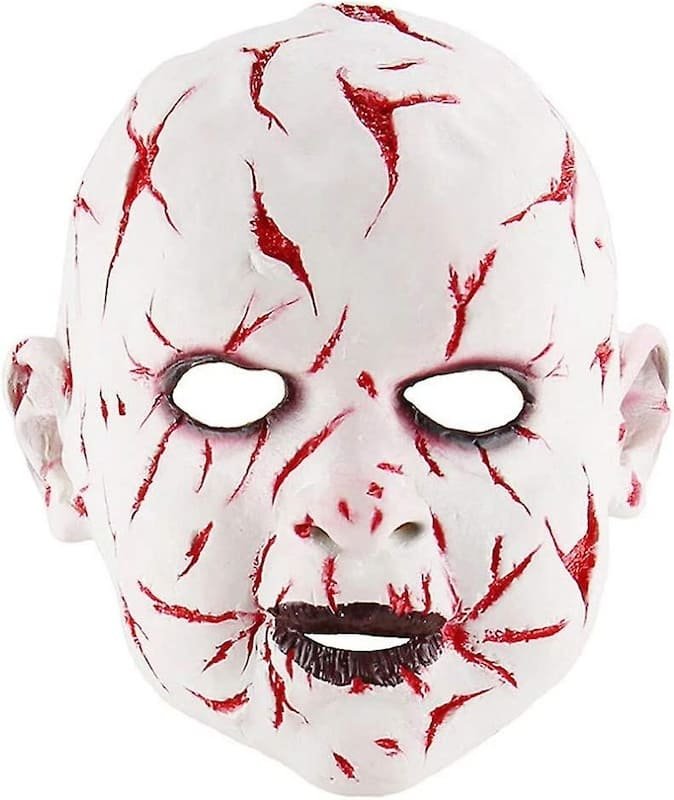 Maska na tvár rozrezaná baby – hororová maska na Halloween a karneval