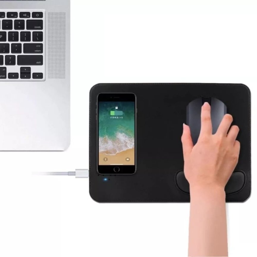 Podložka pod myš smart – nabíječka bezdrátová pro telefon