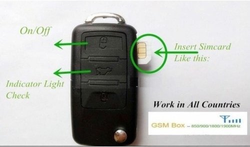 SET - Auricolare spia con portachiavi Bluetooth GSM + supporto SIM