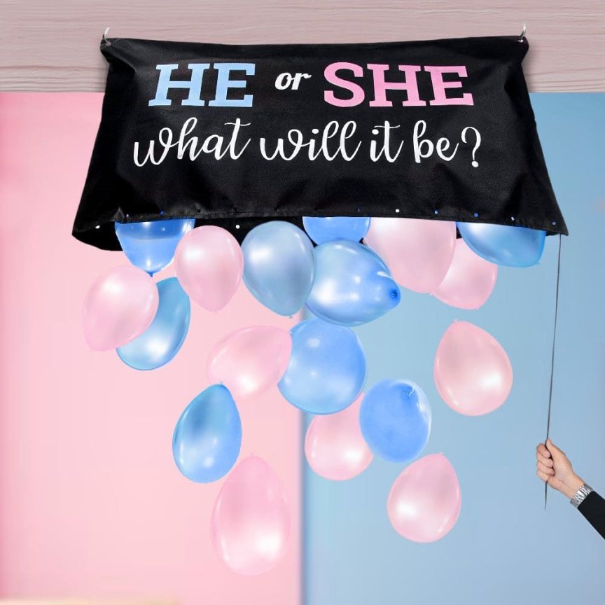 Balóny na odhalenie pohlavia – baby shower set pre dievča alebo chlapca