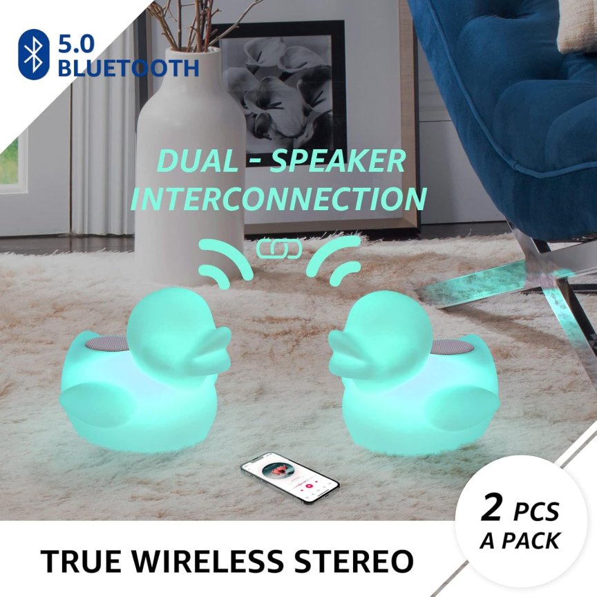 Plávajúca kačka LED farebná svietiaca + reproduktor 5W - IP67 vodotesný na diaľkové ovládanie