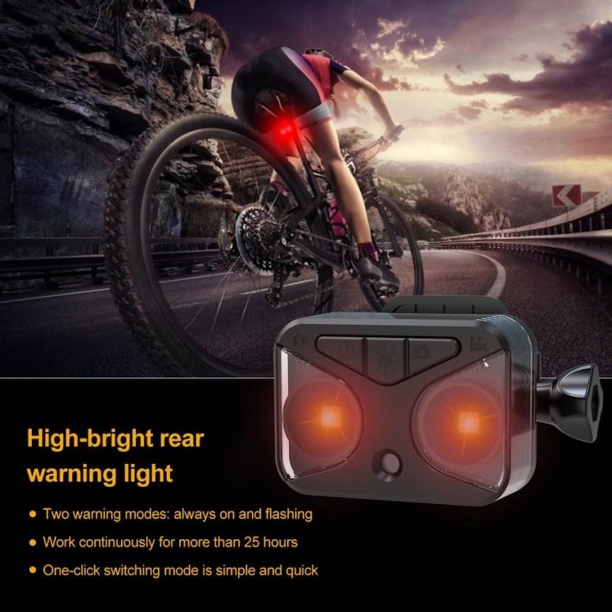 Multifunkčné svetlo na bicykel + FULL HD kamera + 3 režimy LED osvetlenia
