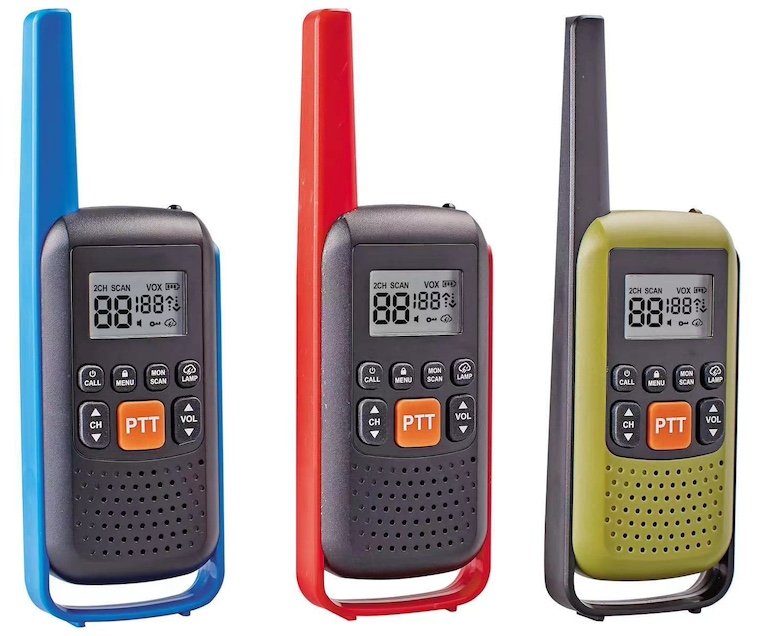 Walkie Talkie vysielačky pre turistiku, stavbu a outdoor – 22CH + VOX + LED
