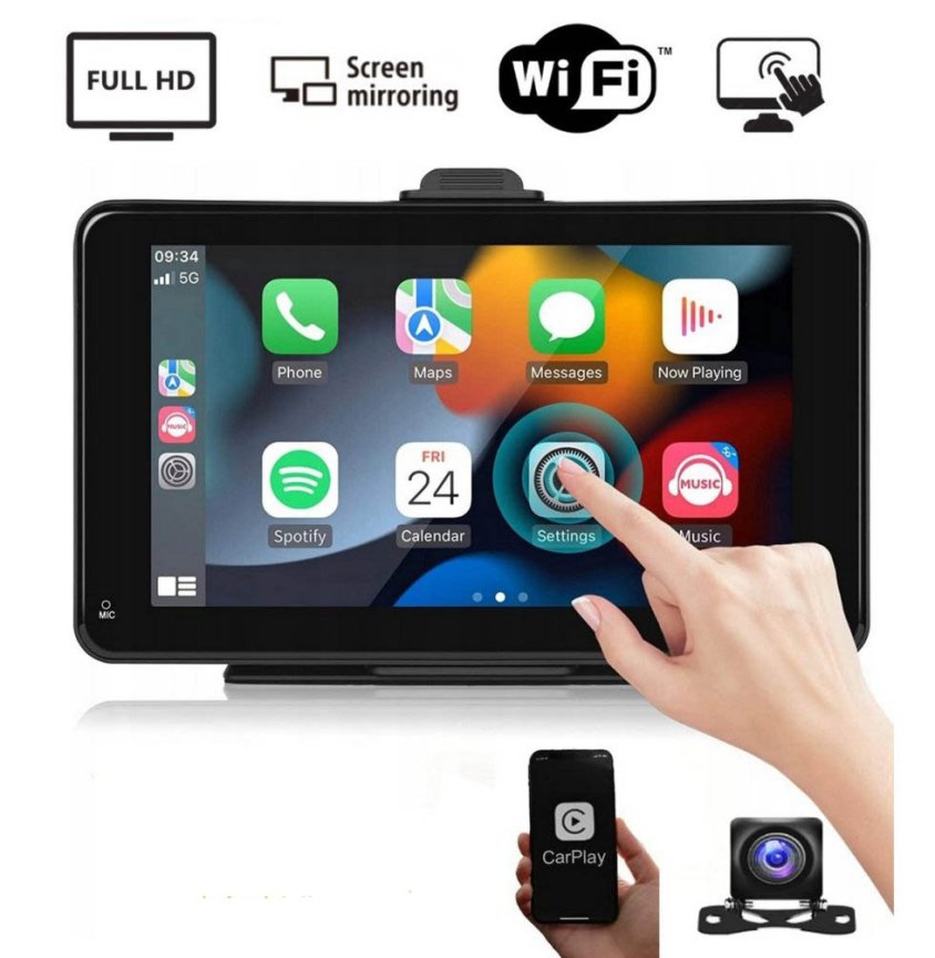 Mirror link monitor 7" - suport pentru partajarea imaginilor de pe telefonul mobil + Wifi + Bluetooth + cameră
