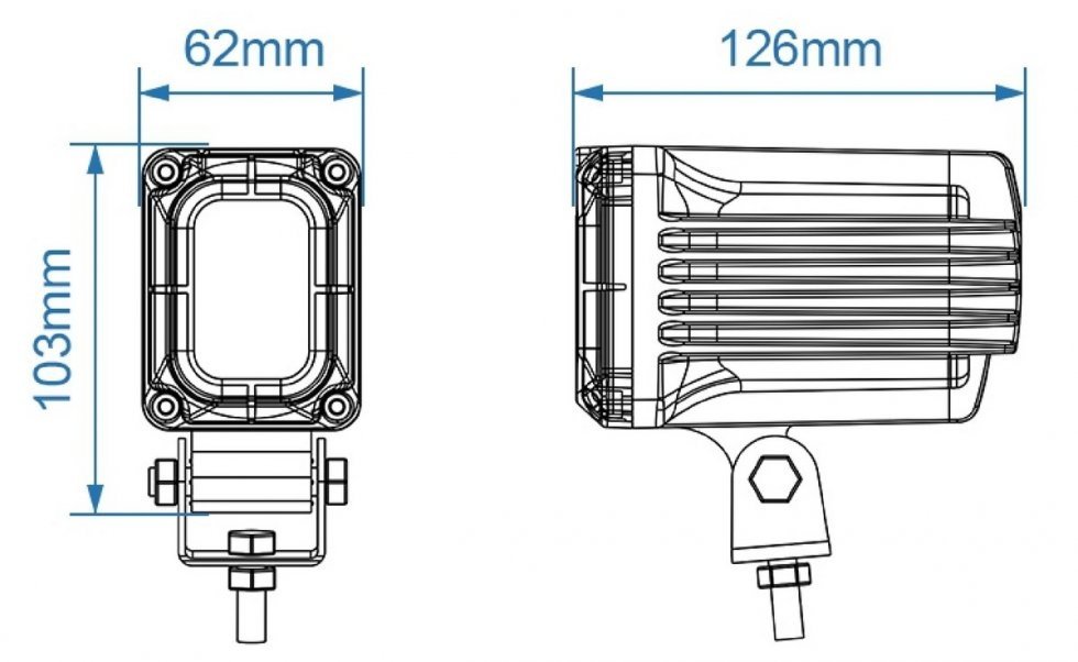 Proiettore GOBO di sicurezza per carrelli elevatori 30W - 10-80V con IP67