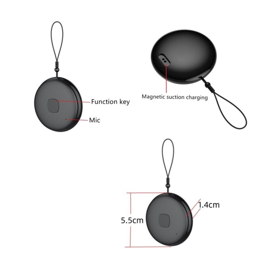 Mini auricolare - auricolari wireless spia con supporto per scheda SIM in mini portachiavi