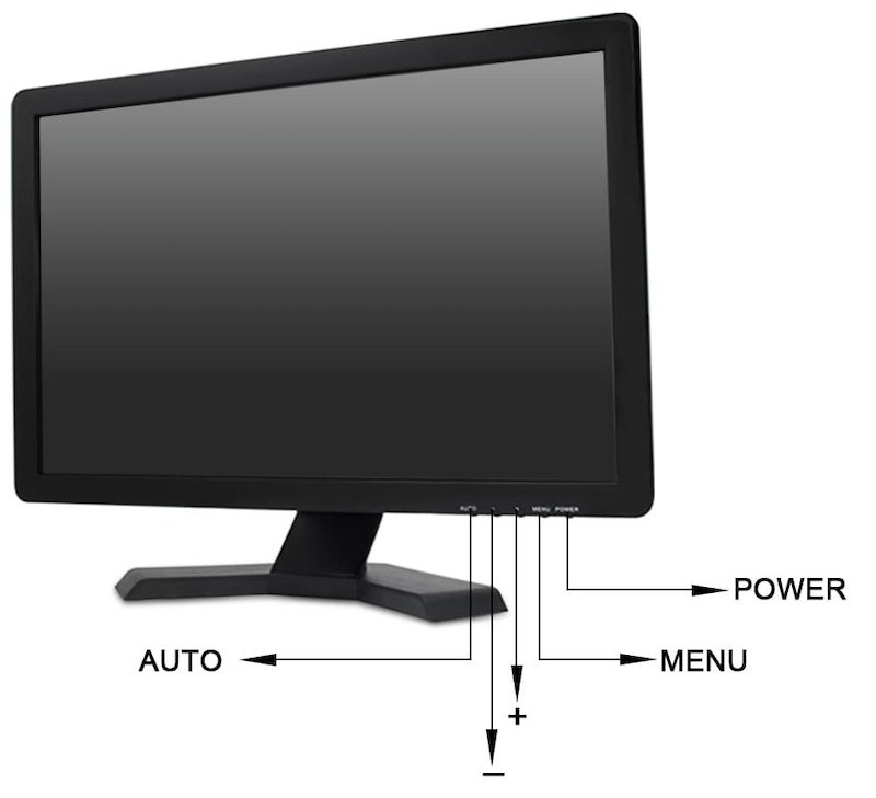 Monitor na kamery BNC vstupem 19" - pro CCTV kamerové systémy s HDMI + USB + 1440×900px