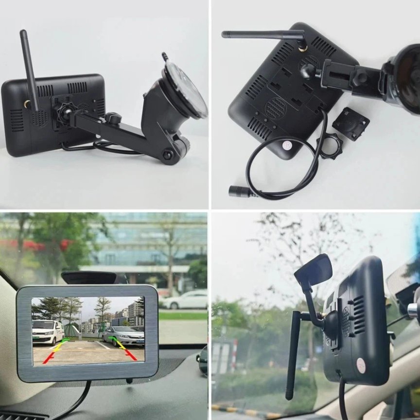 Kit retromarcia solare - Monitor 5" + telecamera magnetica wifi wireless HD 720P
