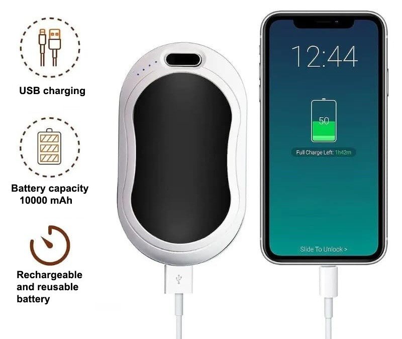 Ohrievač rúk – zariadenie do ruky do 55 °C + powerbanka 10 000 mAh