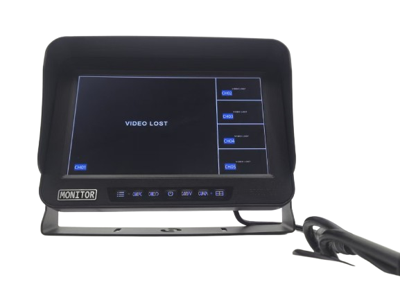 Monitor LCD impermeable - 10" con protección IP69 para 8 cámaras + tarjeta SD de 128 GB
