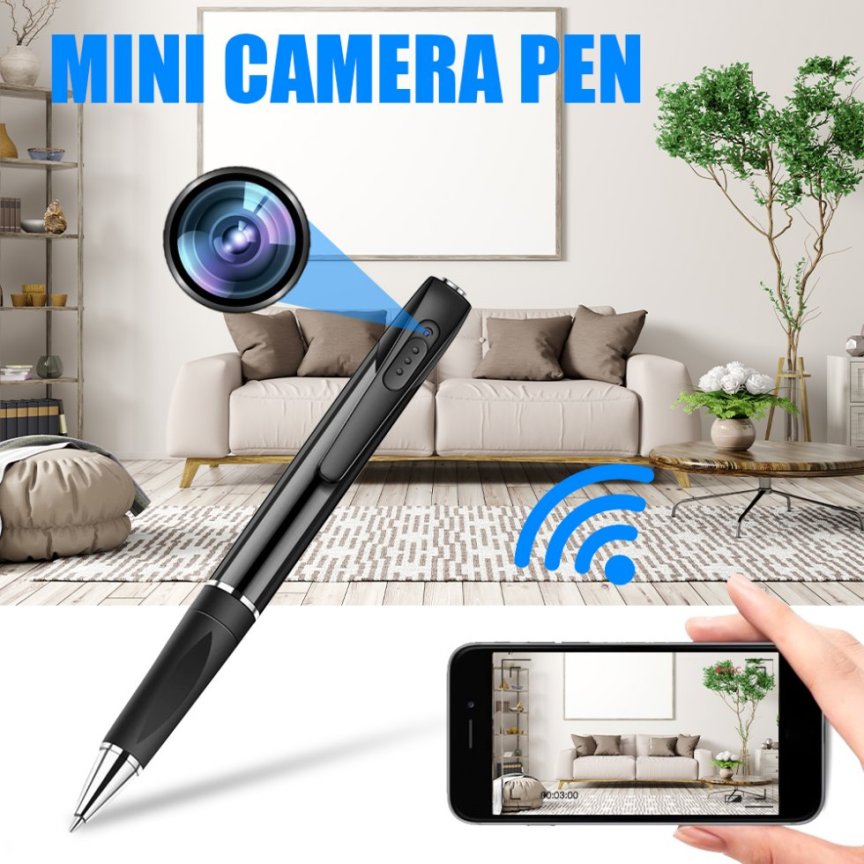 Wifi pen kamera P2P (iOS/Android) streaming uživo s FULL HD + podrška za micro SD 128GB