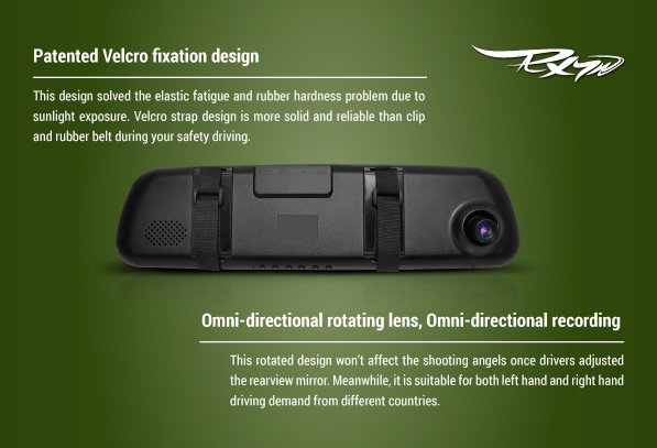 Specchio della fotocamera DOD RX7W + WDR
