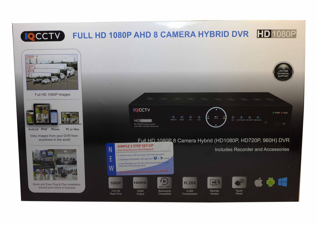 AHD хибриден DVR рекордер 1080p/960H/720P - 8 канала