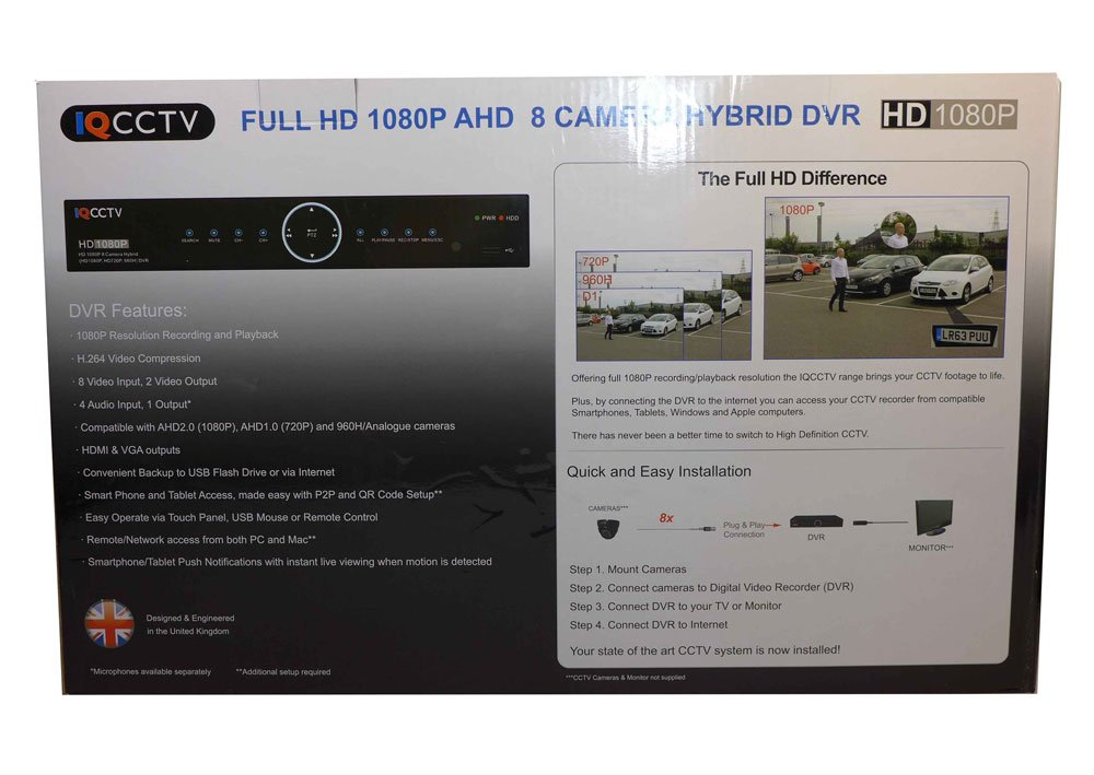Grabador DVR AHD 1080P/960H/720P - 8 canales + 1TB HDD