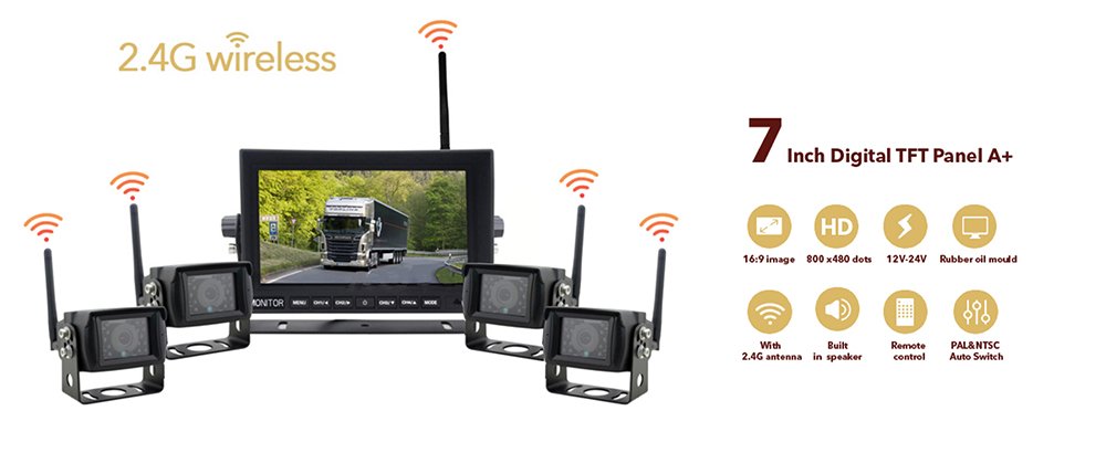 Parkplatz in Auto mit WiFi 7" LED-Monitor und WiFi-Kamera