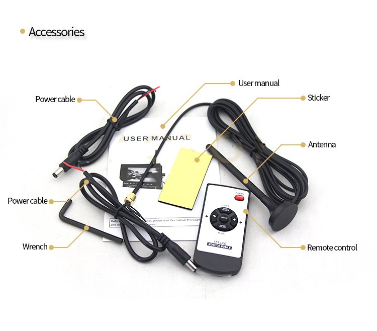 Sistema de estacionamento de 4 câmeras WiFi + monitor WiFi LED de 7"