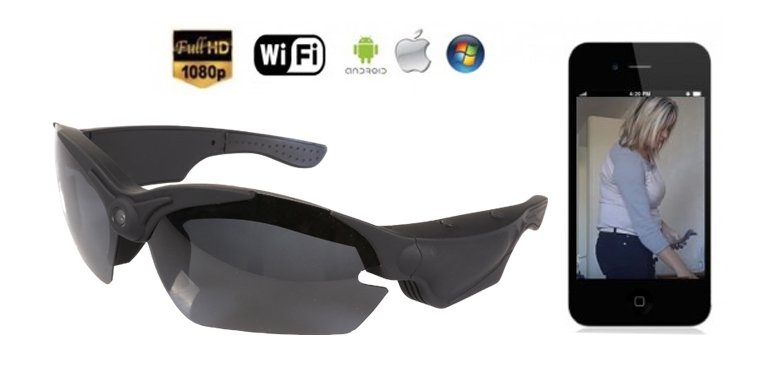 Occhiali da sole con fotocamera FULL HD, WiFi e filtro UV
