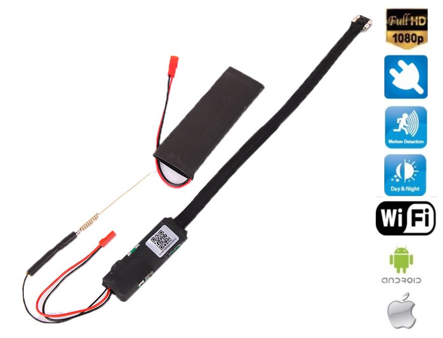 WiFi pinhole камера с 4x IR LED и изглед на живо чрез приложение в mob