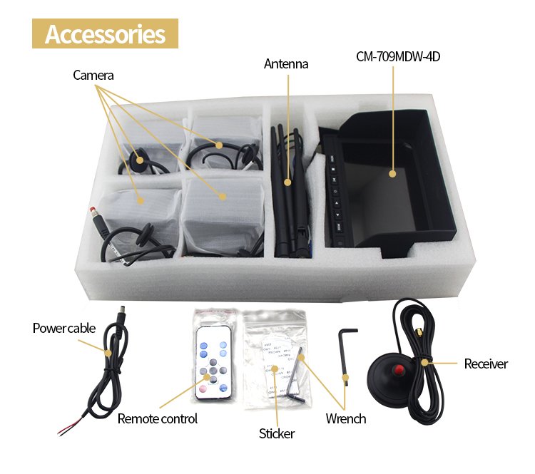 Reverse Set WiFi - 1x Kamera + 7" LCD Monitor mit Aufnahme