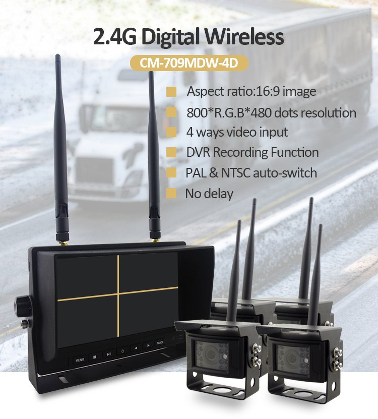 7" LCD-Wende-Monitor mit 2 WiFi-Kameras und DVR-Funktion