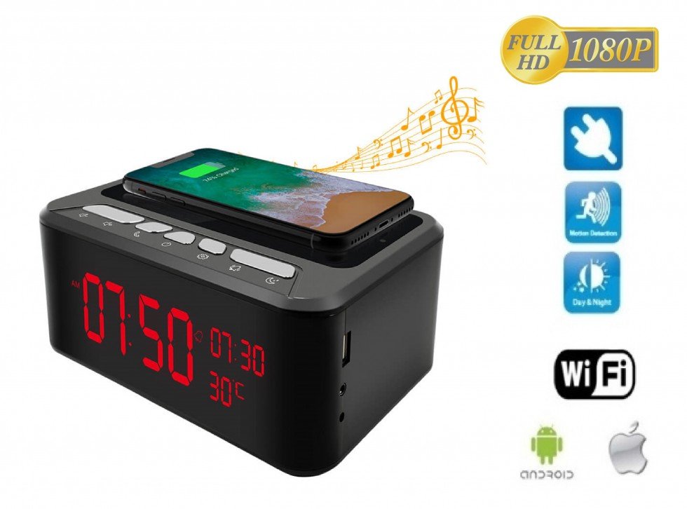 WiFi зарядно за смартфони + HD камера + Bluetooth високоговорител