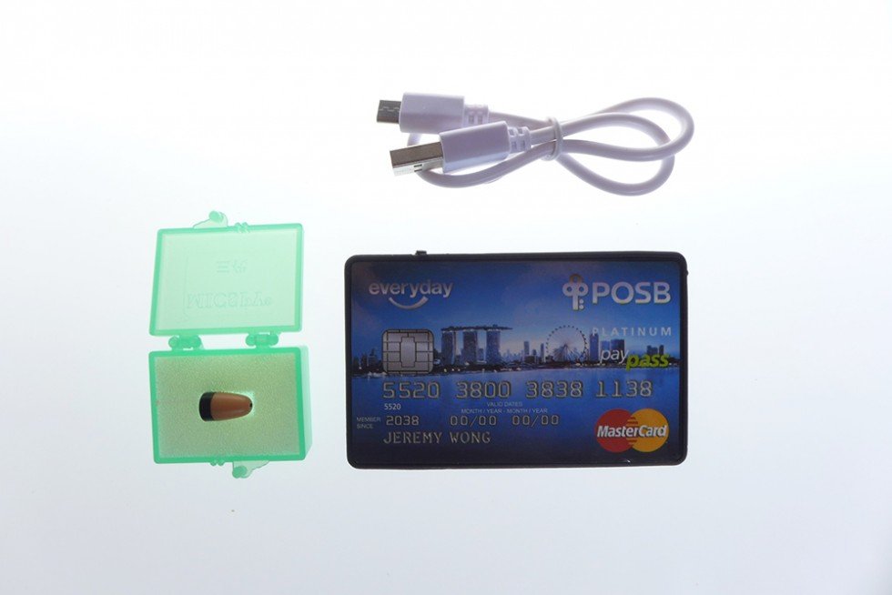 Spia auricolare wireless + amplificatore 5W a forma di carta di credito