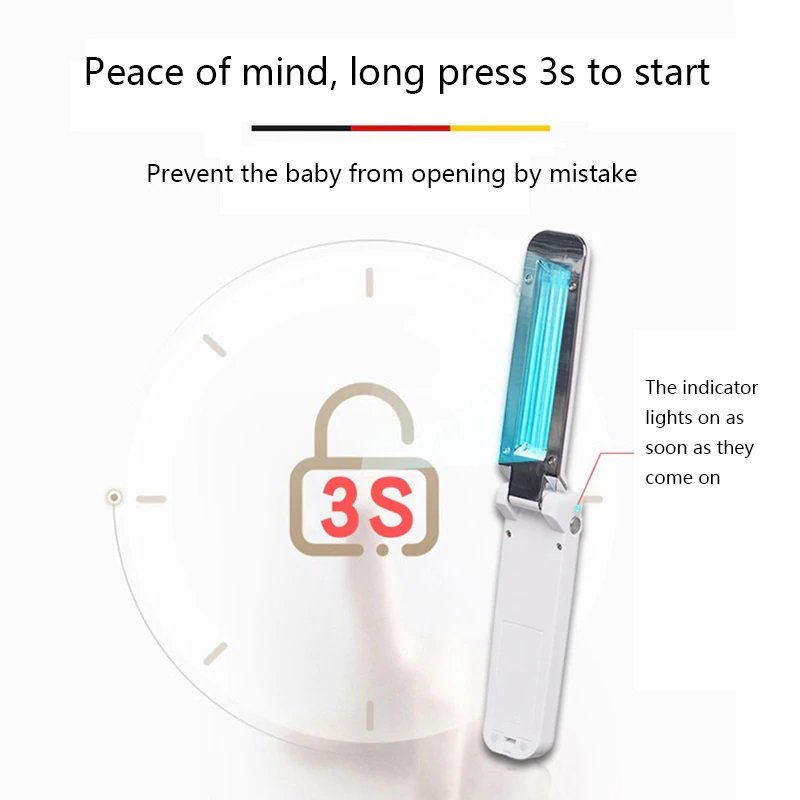 UVC light disinfection lamp 3W - Handheld sterilization