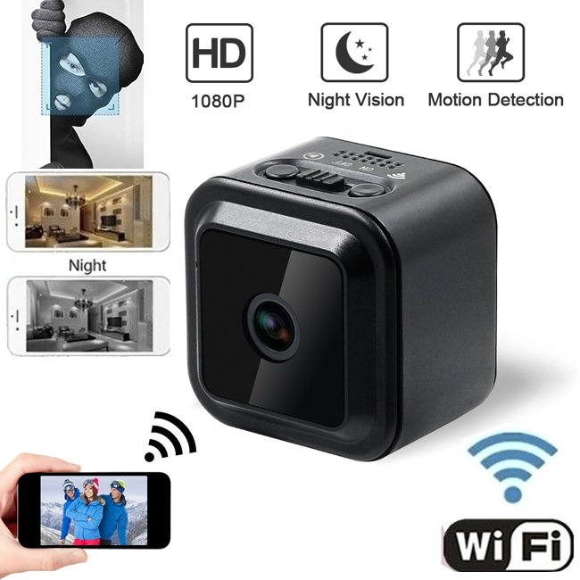 Мини шпионска камера FULL HD + WiFi + IR LED 10м